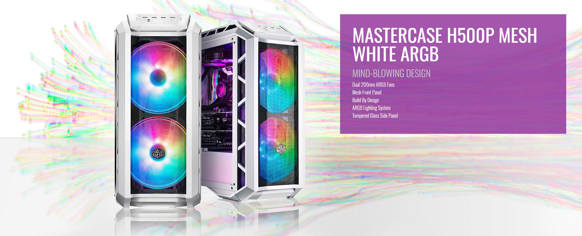 Case Cooler Master MasterCase H500P TG Mesh White ARGB (Mid Tower/Màu trắng/Led ARGB/Mặt lưới) giới thiệu 3